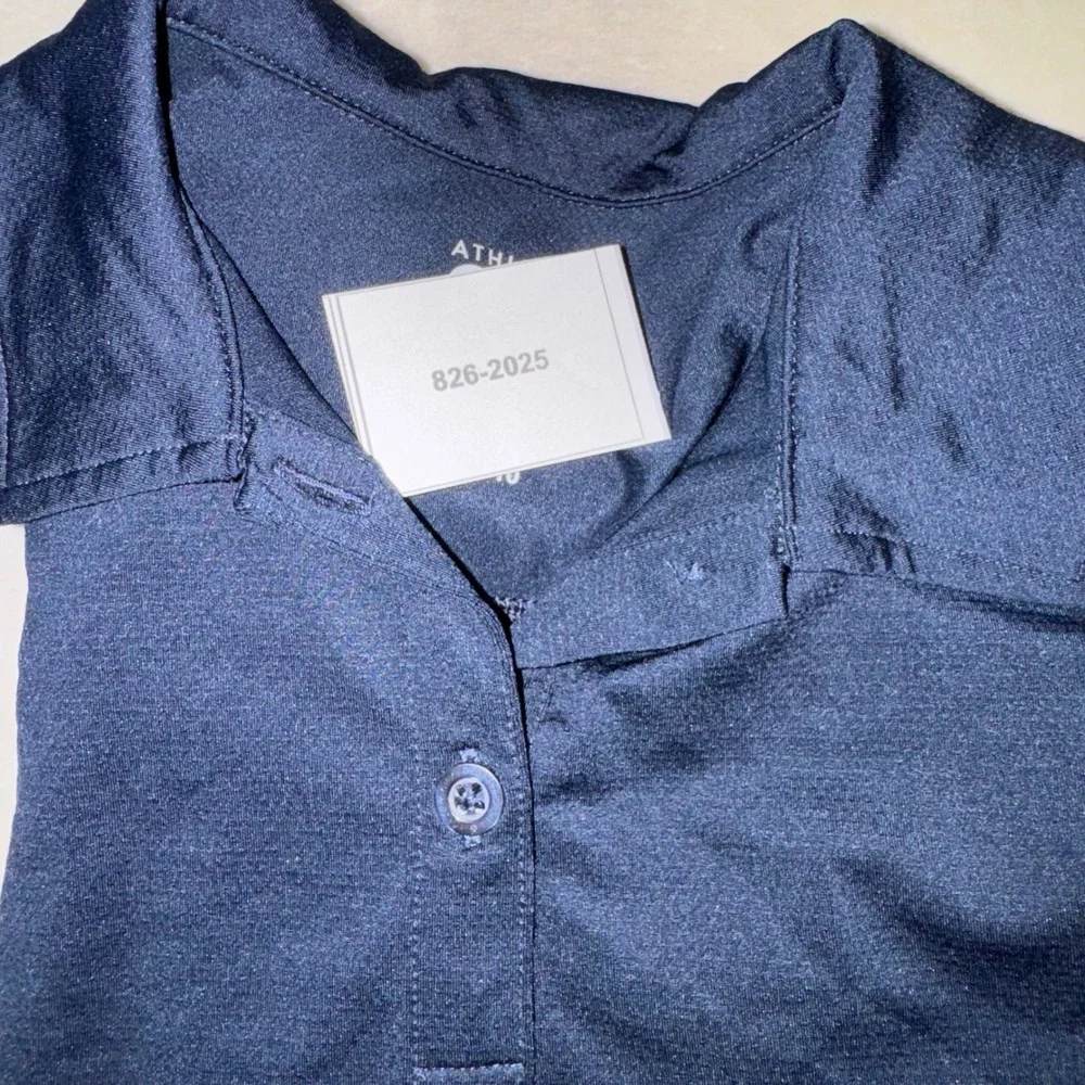 Athleta Girl School Day Polo Shirt Navy Blue Short Sleeve 2 Pack Size M 8-10